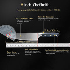 Kitchen Knife 8 inch Professional Chef Knife High Carbon 4116 German Stainless Steel