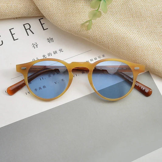 Gregory Peck Vintage Polarized Sun Glasses OV5186 Clear Frame Sunglasses Brand Designer Men Women OV 5186 Gafas Oculos with case