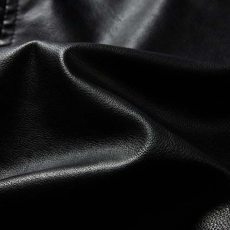 Mens Vintage Motorcycle Jacket Men Fashion Biker Leather Jacket Male
