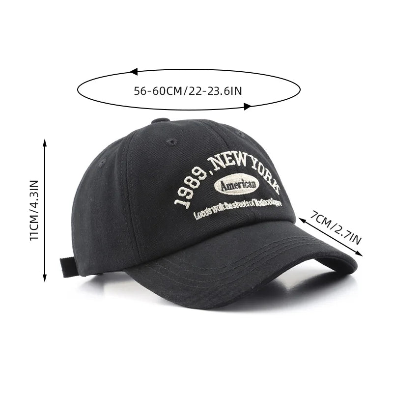 Retro Nostalgia Embroidered Baseball Caps Spring Autumn Women Men Leisure Peaked