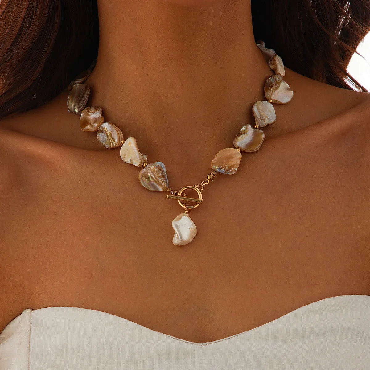 Retro Starfish White Shell Conch Pendant Necklace  Women 2024 Simple Creative Colorful Stones  Hand Woven beach Jewelry Girls