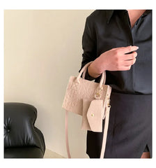 Zipper Messenger Bag Solid Color Felt Women Shoulder Bag Luxury Designer