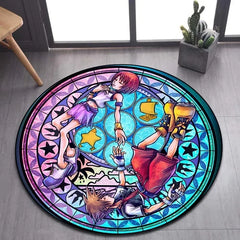 Kingdom Hearts Cartoon Pattern Area Rug Round Floor Mat Living Room Carpet Bathroom