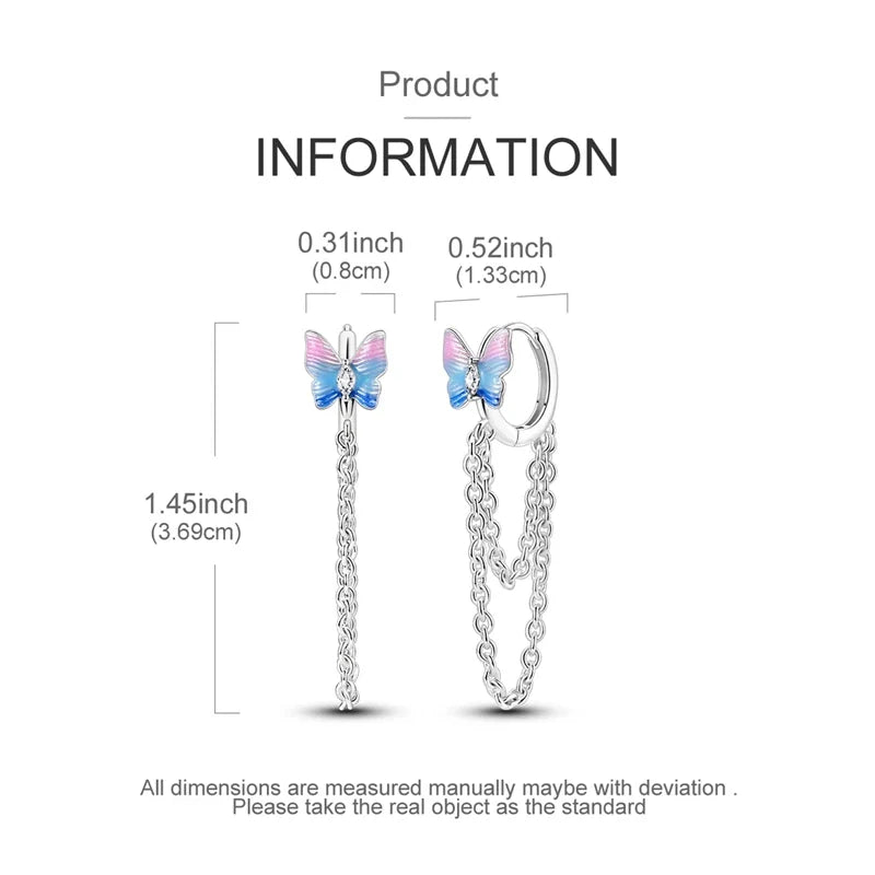 PANPOKI 925 Sterling Silver Multi Layer Starry Tassel Drop Earrings Women Earrings Charm Trend Versatile Party Jewelry Gifts