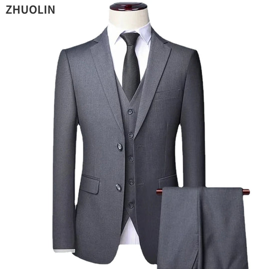 Tuxedo for Mens: Suit For Men Wedding 3 Pieces 2 Sets Blazers Elegant Jackets Vest Pants