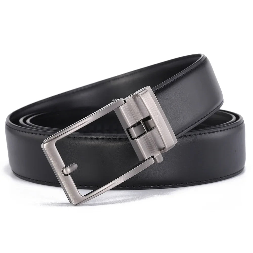 Unisex Click Belts for Men Luxury Brand Designer Fashion Automatic Buckle Genuine Leather Men's Belt Male Jeans Waist Strap Blue