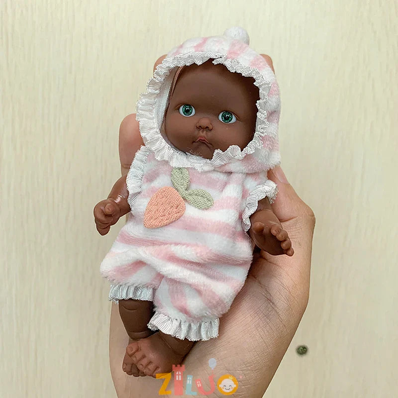 12cm Reborn Dolls Mini Palm Dolls Simulation Baby Dress Up Doll Reborn Doll Girls Boys Boneca Toys for Kids Munecas Reborn 1/12