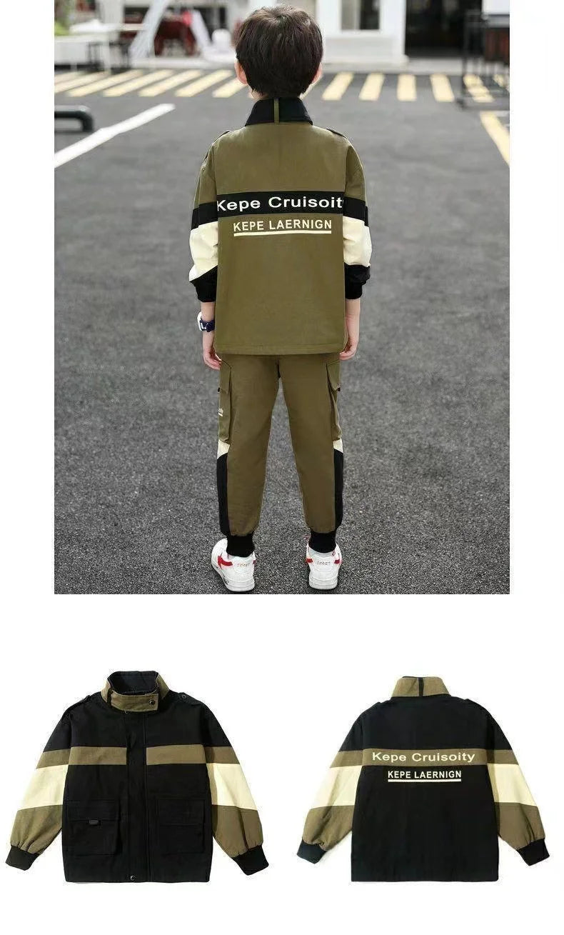 Tracksuit For Boy Sets For Children Boys Jacket and Pants 2Pcs Outfit Sets Junior Kids 3 4 6 8 10 12 Year 2024 New