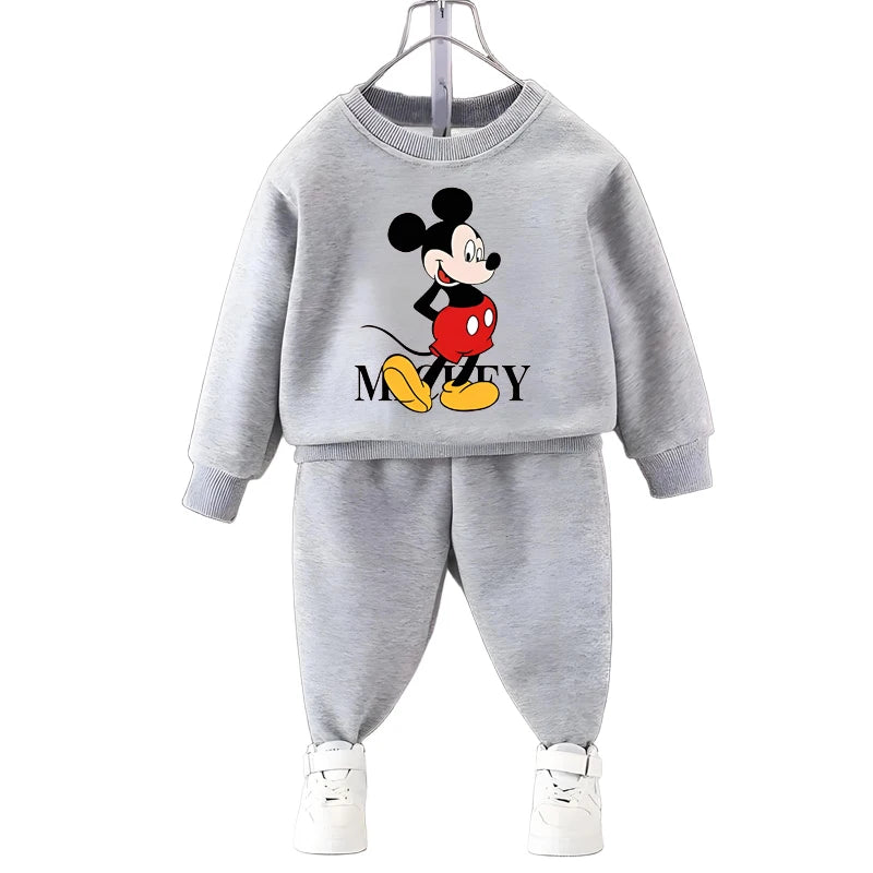 Disney Fall Boys Long Sleeve Hoodies Sets Winter Children's Pullover and Trousers Two Piece Suit Kids Casual Sweatsuit