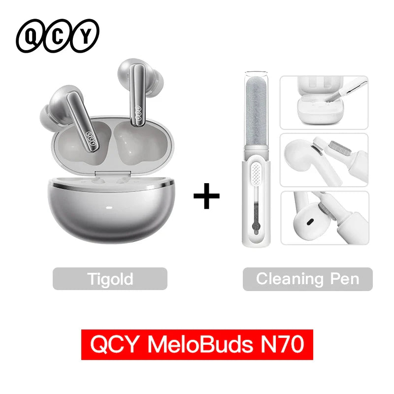 QCY HT18 MeloBuds N70 Wireless Earbuds Bluetooth 6.0 Hi-Res LDAC Earphones Adaptive ANC Dual-driver Headsets in-Ear Detection