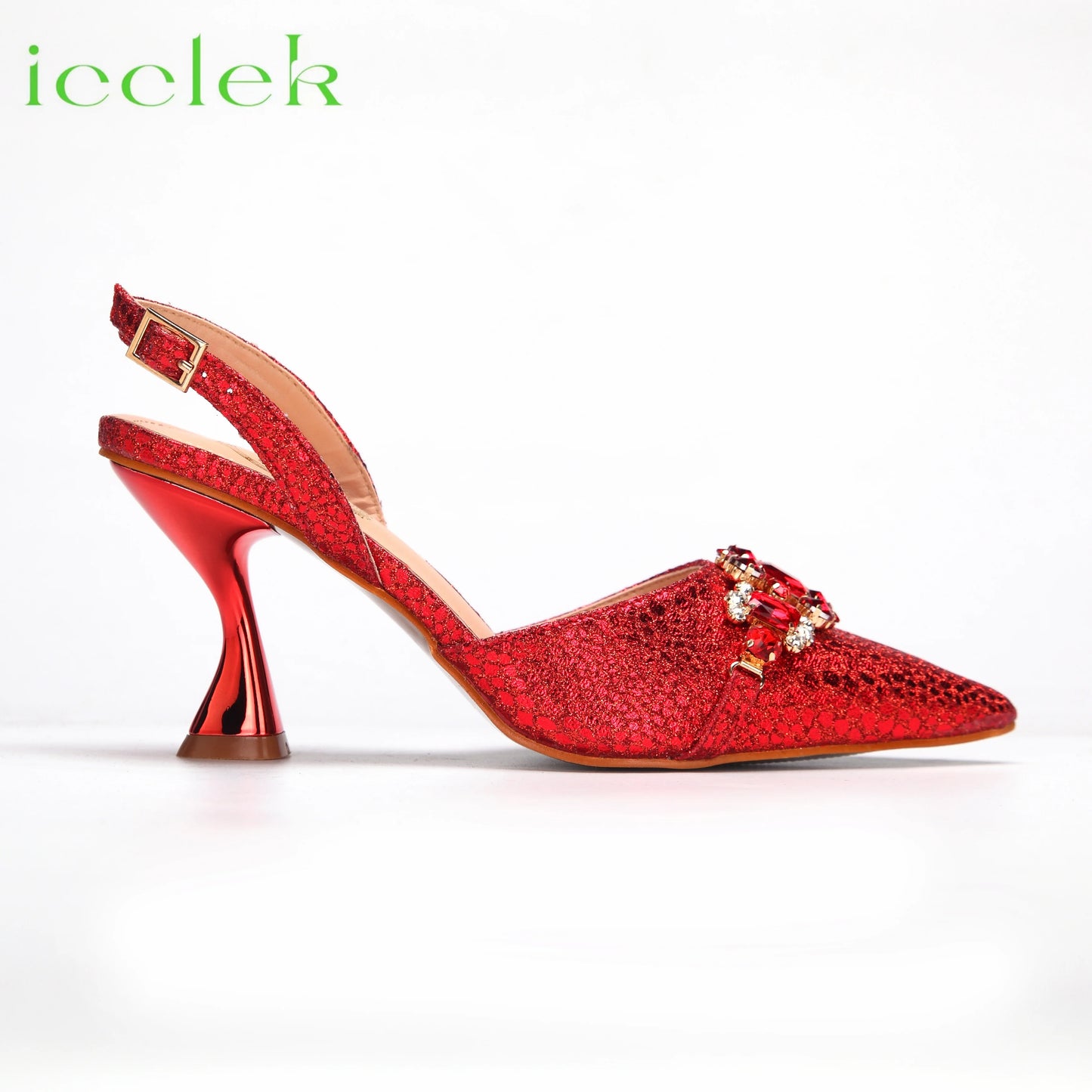 Italian Fashion Design Women Shoes Matching Bag in Red Color Mature African Ladies Comfortable Sandals for Wedding Party
