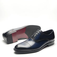 Black Blue Brown Green Men's Formal Social Shoes Genuine Leather