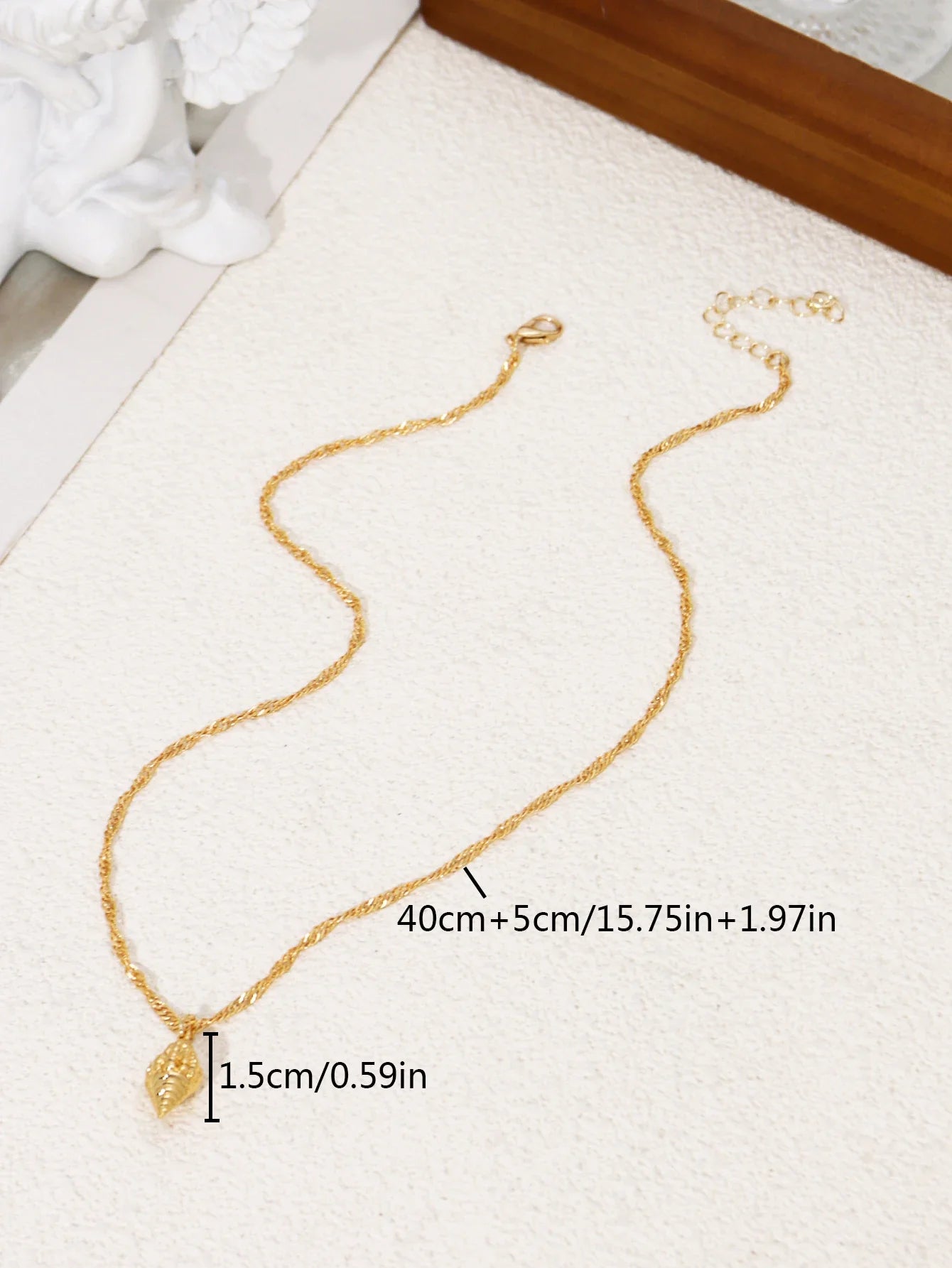 Vintage Shiny Shell Starfish Pendant Necklace for Women Simple Multilayer Thin Chain Choker Bridal Neck Jewelry