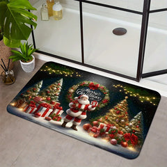 Christmas Santa Claus Entrance Welcome Doormat Bedroom Bedside Foot Mat Balcony