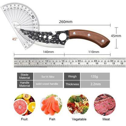 Sharp Chef Meat Cleaver Butcher Boning Knife Stainless Steel Slicing Meat Fish Fruit