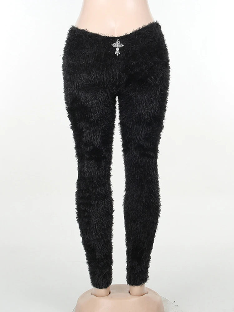 Fashion Casual Pencil Pants Trend Slim Fit Cross Accessories Autumn