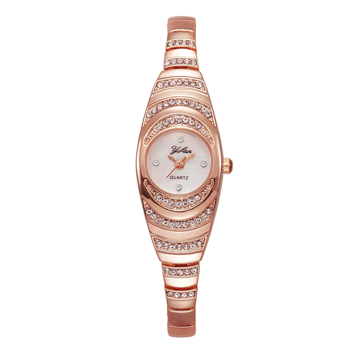 Elegant Women Watches Fashion Rhinestone Ladies Quartz Watch Bracelet Wristwatches Reloj Mujer（Without Box）