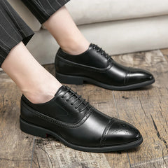 Business Formal Black Leather Shoes Mens Fashion Casual Dress Shoes