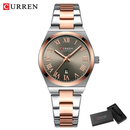 CURREN Watch Women,Watches for Women,Ladies Watches,Waterproof Fashion Dress Stainless Steel Bracelet Analog Watches Date