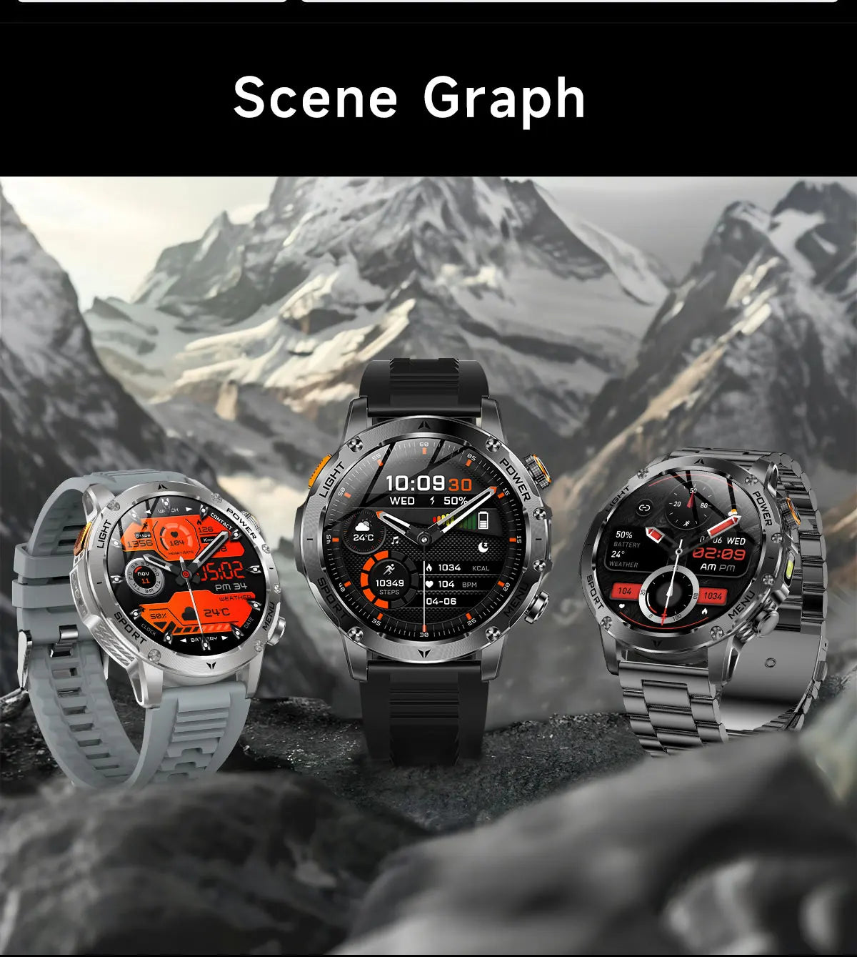2025 New GPS Outdoor Sports Smart Watch Men AMOLED Screen NFC Flashlight Heart rate Waterproof Bluetooth Call 1000mAh SmartWatch