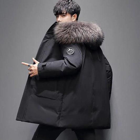 Autumn and Winter Long Men Windproof Coldproof Down Jacket Coats Mens Warm