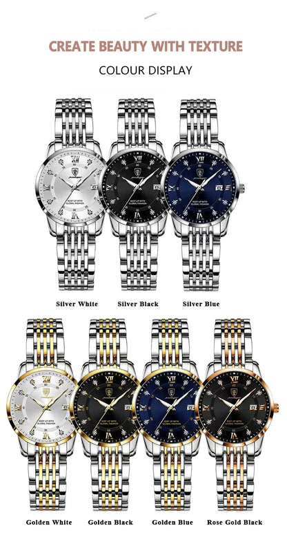 POEDAGAR Top Luxury Fashion Women Watches Waterproof Luminous Date Ladies Quartz Watch Stainless Steel Simple Casual Woman Watch