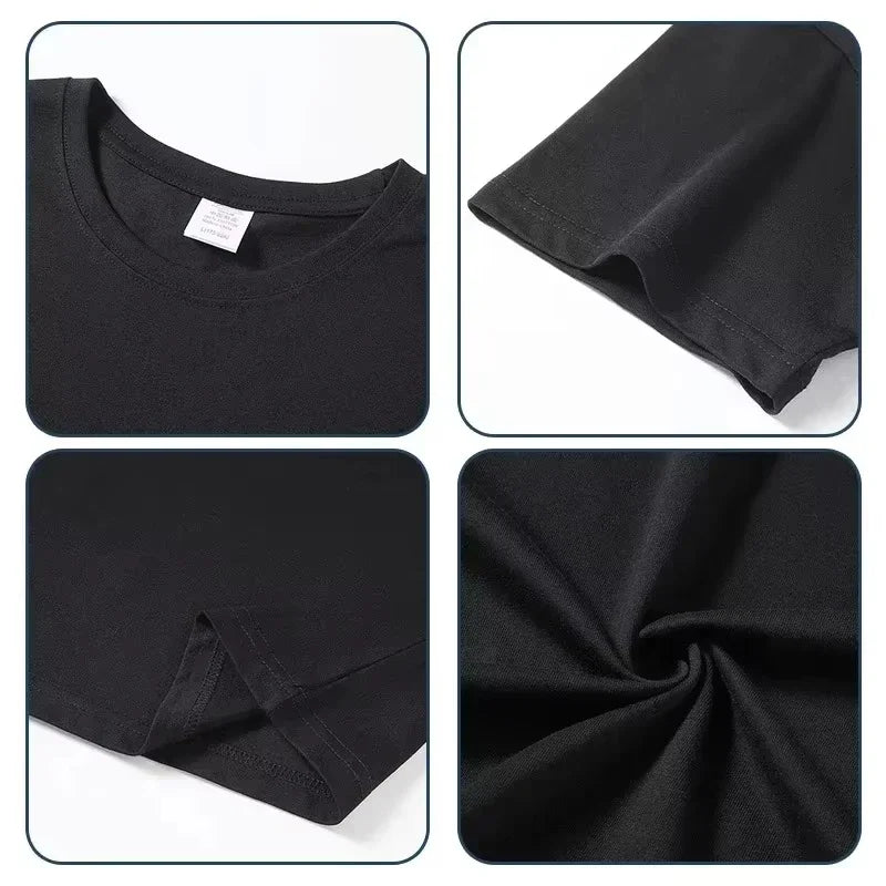 2025 Summer Rhinestone Funny Pattern Daily T-Shirts Men and Women Simple Color Block Versatile Gothic Short-Sleeves Loose Tees