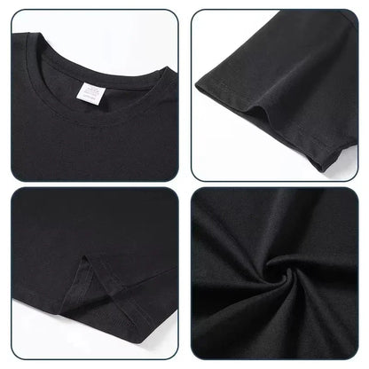 2025 Summer Rhinestone Funny Pattern Daily T-Shirts Men and Women Simple Color Block Versatile Gothic Short-Sleeves Loose Tees