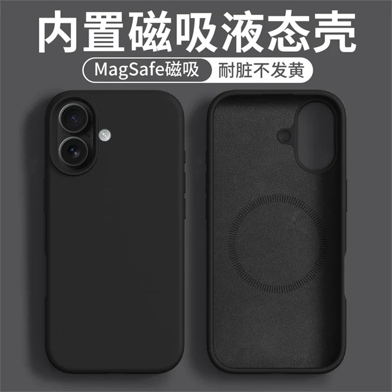Magnetic Case For iPhone 17 Pro Max 17 Ari MagSafe Liquid Silicone Comfortable Feel Built in Flocking Protect Cover