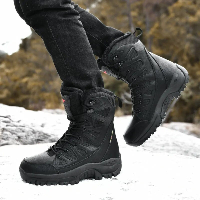 SOLIBEN High Quality Military Leather Combat Boots for Men Combat Boot Infantry Tactical Boots Army Boots Waterproof Breathable