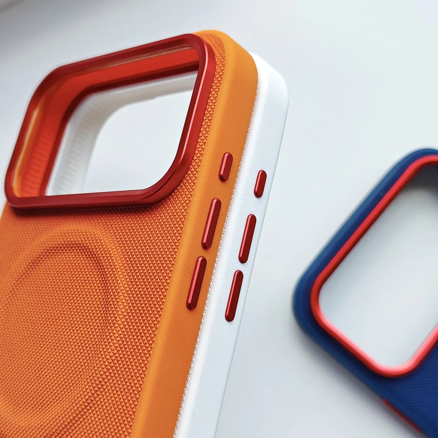 Leather Magnetic Case For Iphone 17 Pro Max/17 Pro/17 Magsafe Charging Grain Diamond Textured Individual Buttons Leather Cover