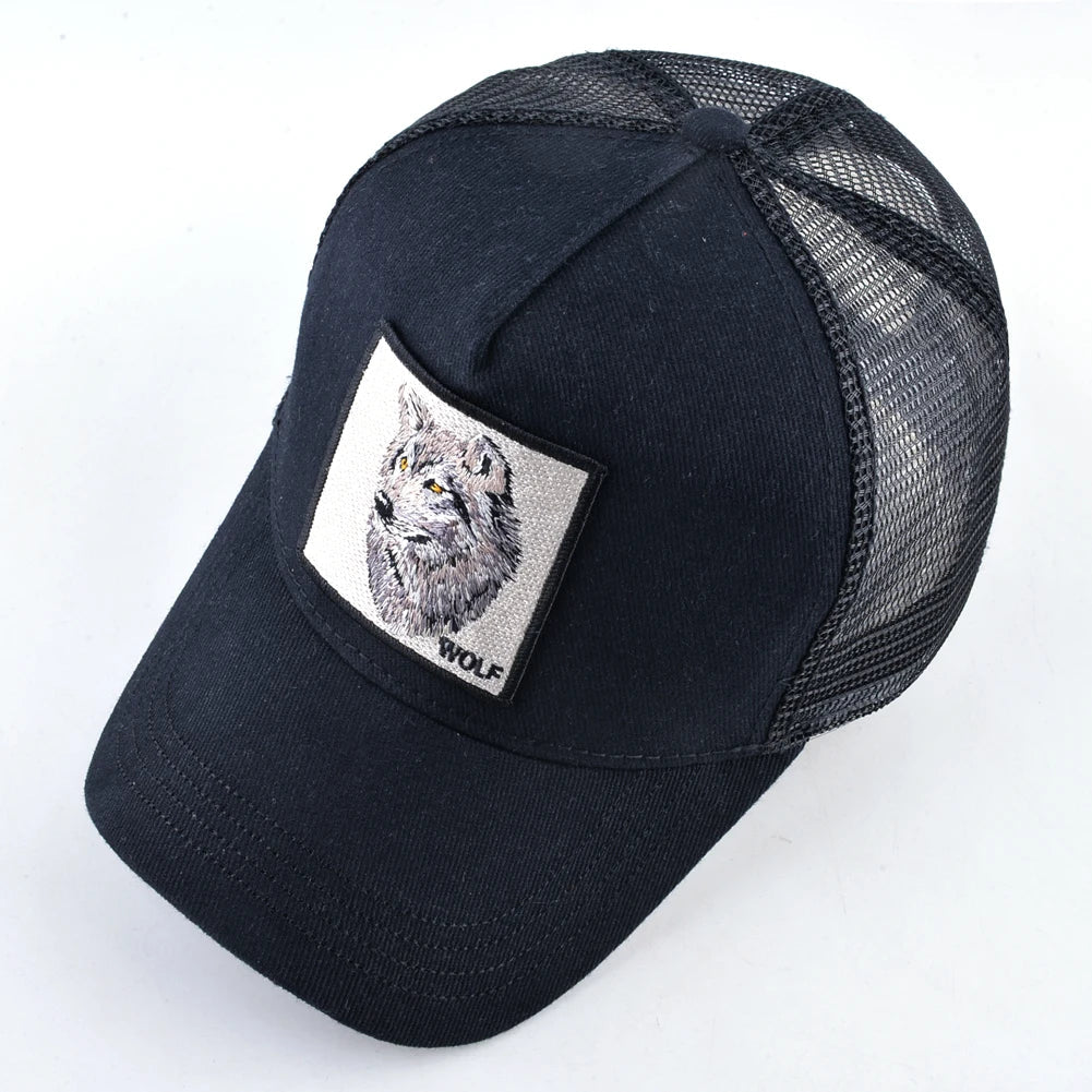 Baseball Cap With Embroidery Wolf Patch Men's Snapback Baseball Hat Four Seasons Outdoor Fashion Visor Caps Women Casual Cap