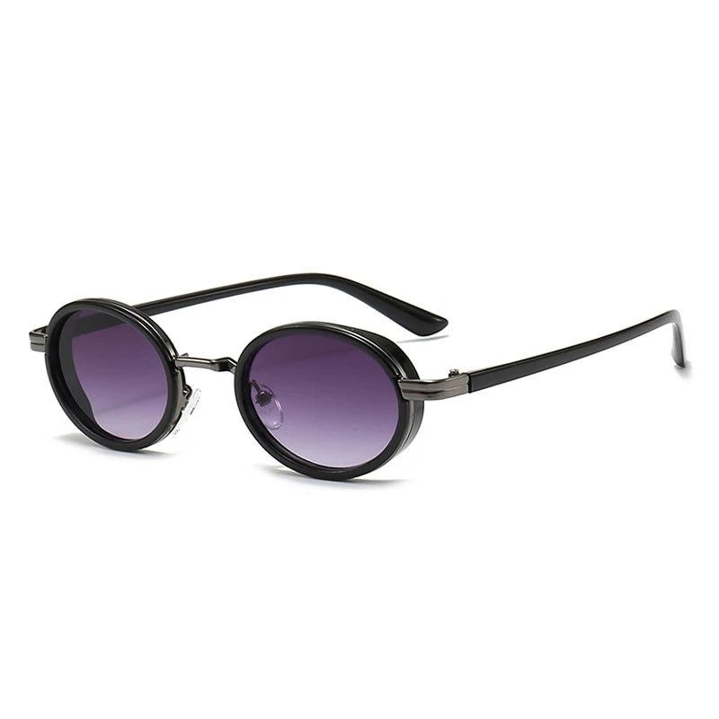 Men Sunglasses Vintage Semi-Metal Women Gradient Shades UV400 Blue