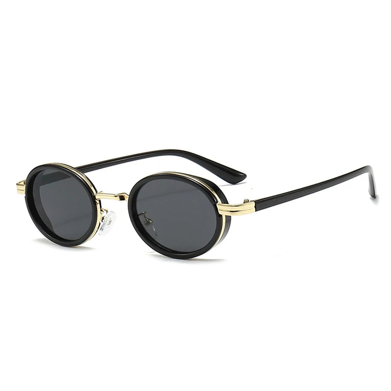 Men Sunglasses Vintage Semi-Metal Women Gradient Shades UV400 Blue