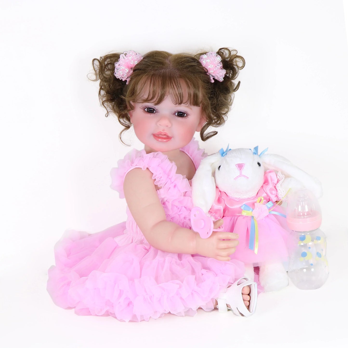 Happy Dance Reborn Toddler Doll – 22-Inch Lifelike Companion with Plush Bunny