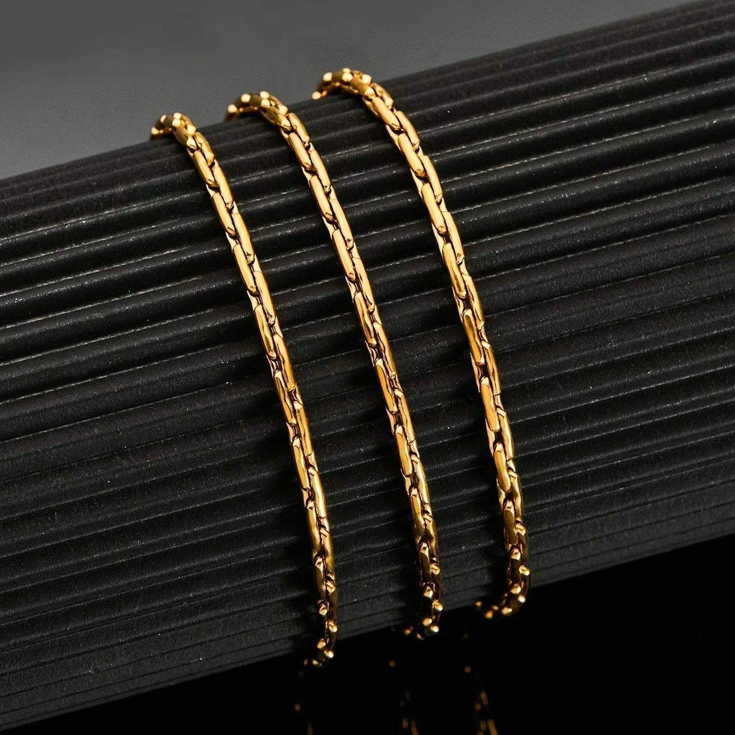 Noble Stainless Steel Gold Color Link Chain Waterproof Choker Necklace High Quality Jewery