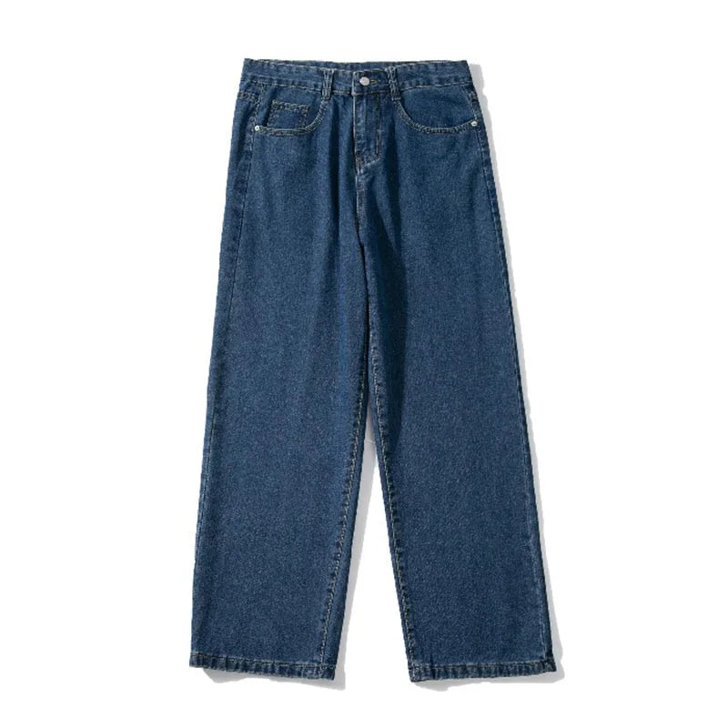 Spring Men Korean Fashion Blue Pink White Jeans Streetwear Hip Hop