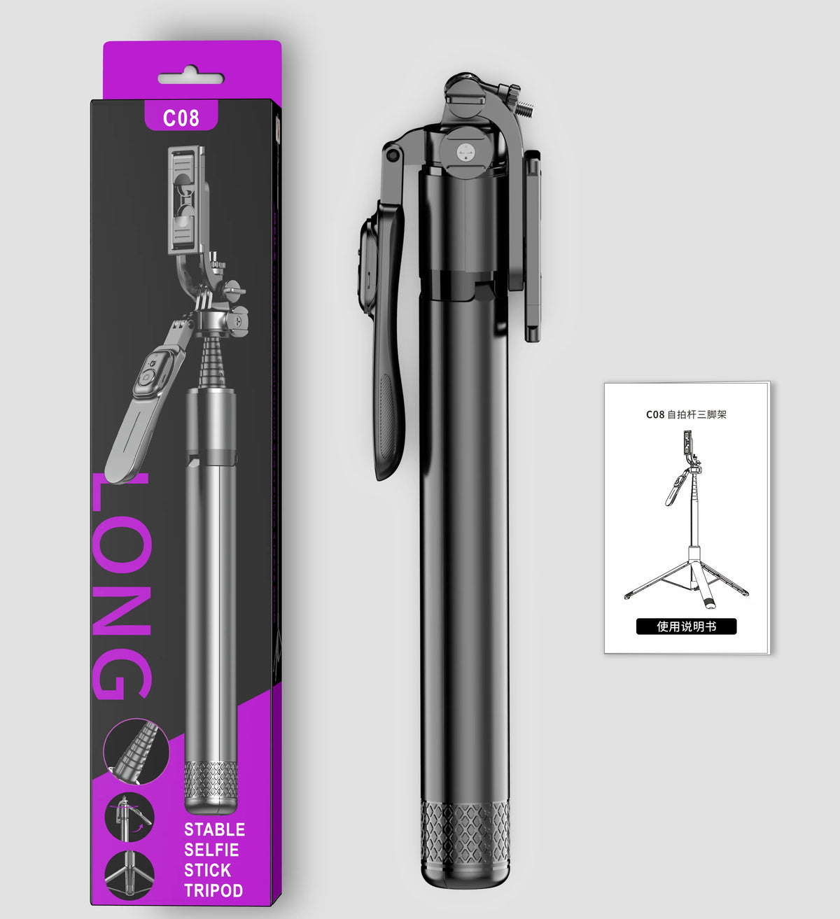 Selfieshow C08 2.02m Balanced Stable Shooting Expansion Tripod Selfie Stick