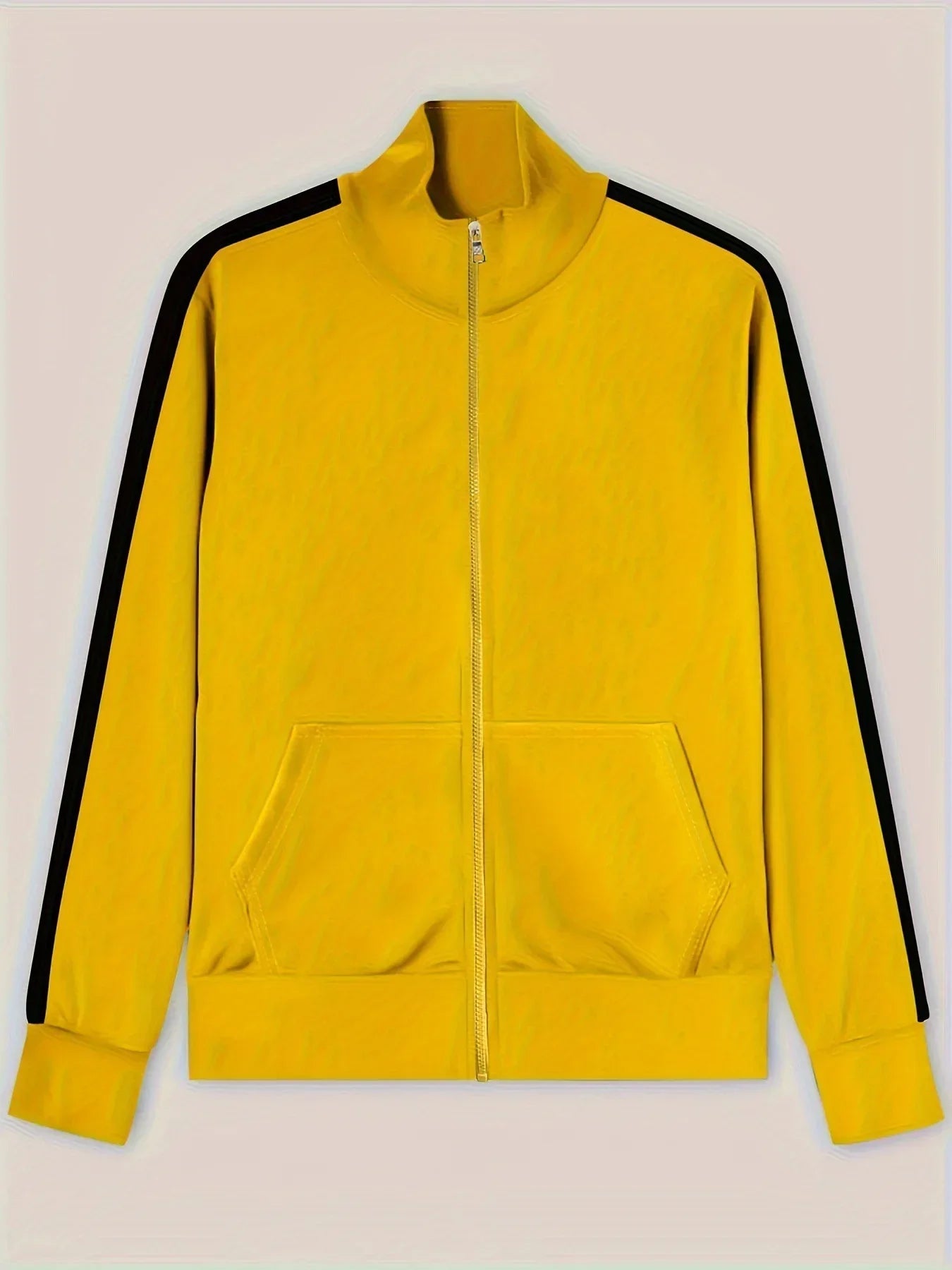 2025 Spring Autumn Men's 2-Piece Set Color Blocking Zipper Stand Collar Casual Sports Jacket Sweatshirt Trousers Suit