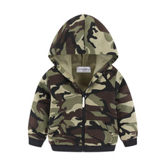 Mudkingdom Boy Girl Hoodies Camouflage Zip Up Rainbow Stripe Tie-dyed Hooded Sweatshirt Outerwear for Kids Autumn Spring Clothes