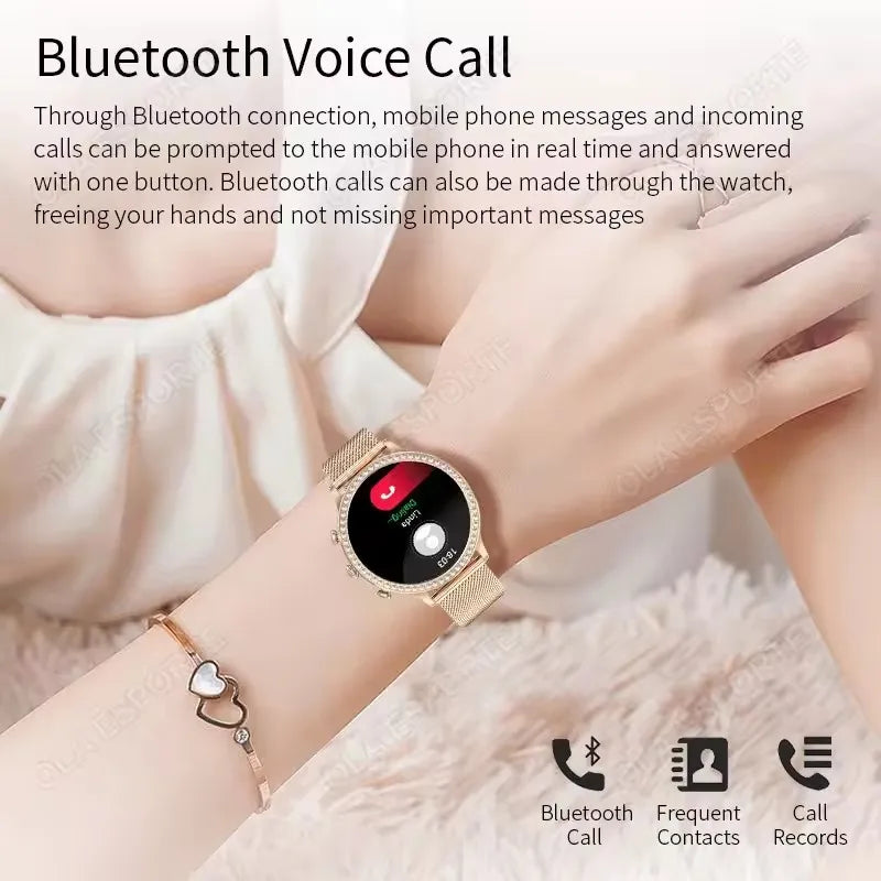 Women Smart Watch Double Strap Heart Rate Sleep Monitoring Wireless Call Voice Assistant Waterproof Smartwatch For Android IOS
