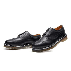 Genuine Cow Leather Vintage Formal Brogue casual Men's Leather Shoes
