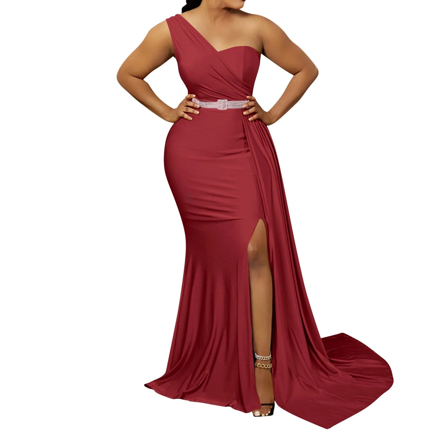Evening wear Dresses: Women Bodycon Dresses Elegant One Shoulder Formal Party