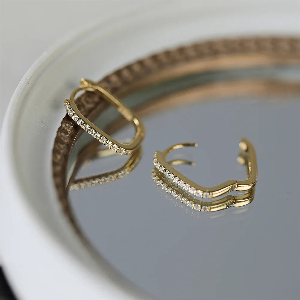 ROXI 925 Sterling Silver Ear Buckle Snake Twisted Round Circle Microinlaid Zirconia Hoop Earrings For Women Pendientes Aro Rojos