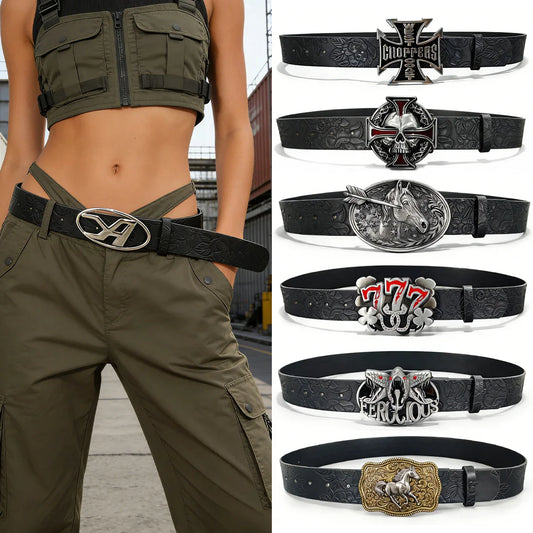 Retro Men's Belt Bohemian Style Fashion Personalized Belt For Men Women Punk Rock Y2K Belts For Jeans Dresses & Casual Wear