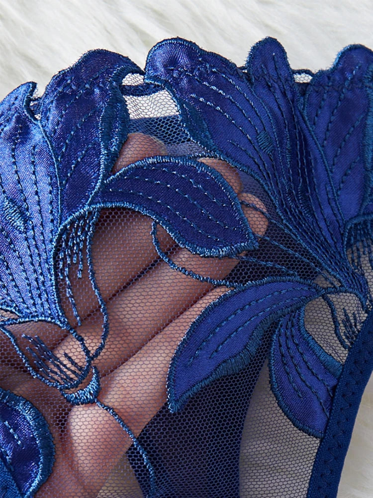 Underwear For Women Steel Ring Push Up Bra Bielizna Tulle Embroidery Lingerie