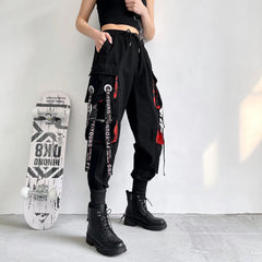 Women Cargo Pants 2023 Harem Pants Fashion Punk Pockets Jogger Trousers