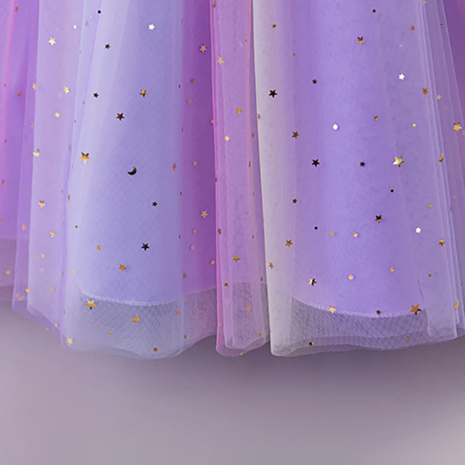 Elegant Kids Sleeveless Tulle Ball Gown Stage Performances Weddings Christmas Girls Dresses Girls Princess Party Dresses