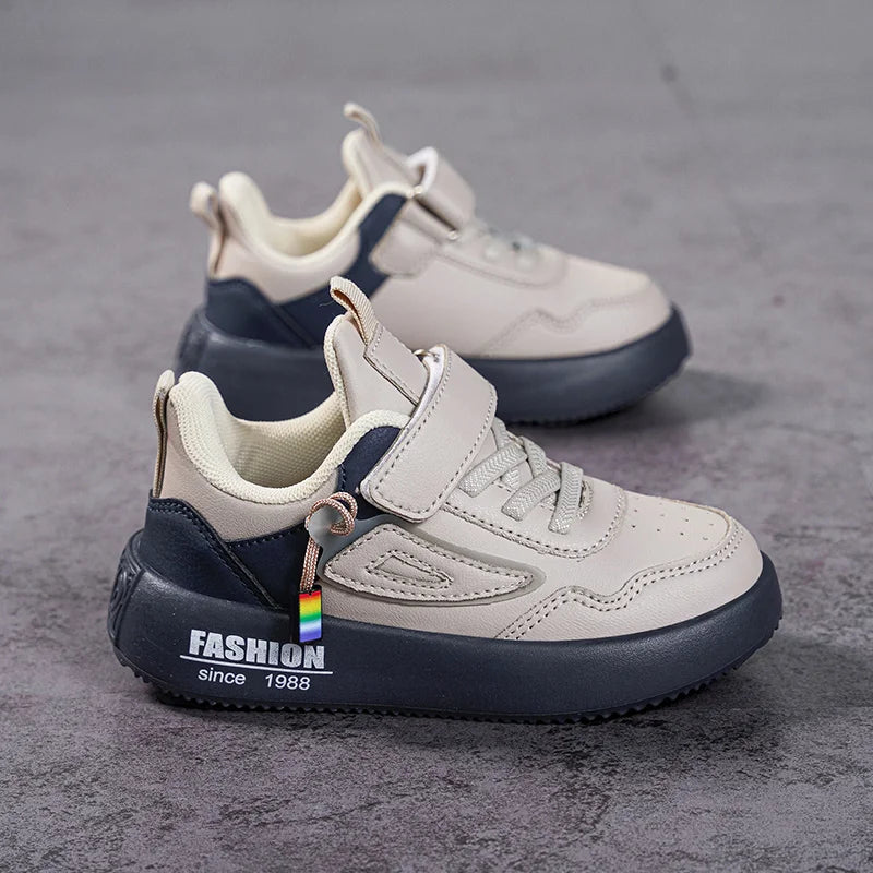 Spring Children Shoes PU Leather Waterproof Sports Shoes Kids Lightweight Girls Boys