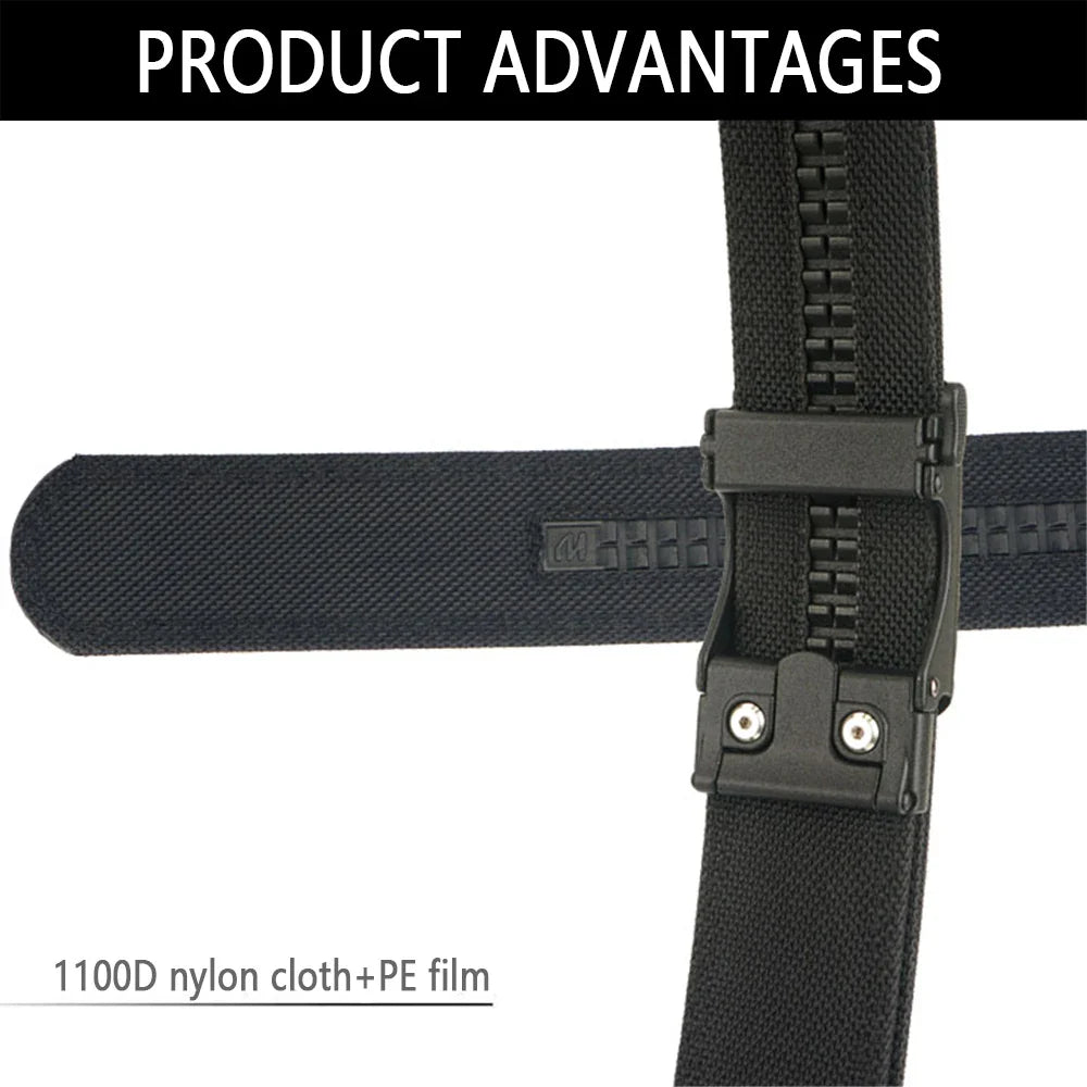 TUSHI New Men's Military Tactical Belt Tight Sturdy Nylon Heavy Duty Hard Belt for Male Outdoor Casual Belt Automatic Waistband